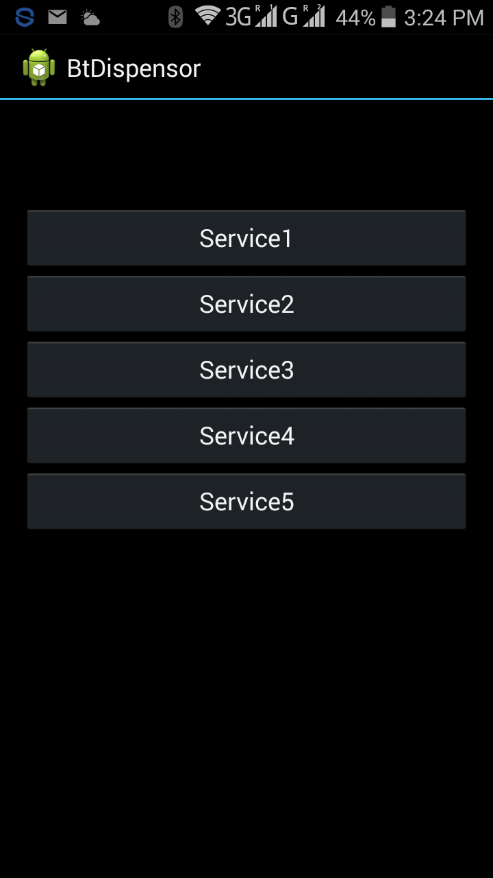 Service screen